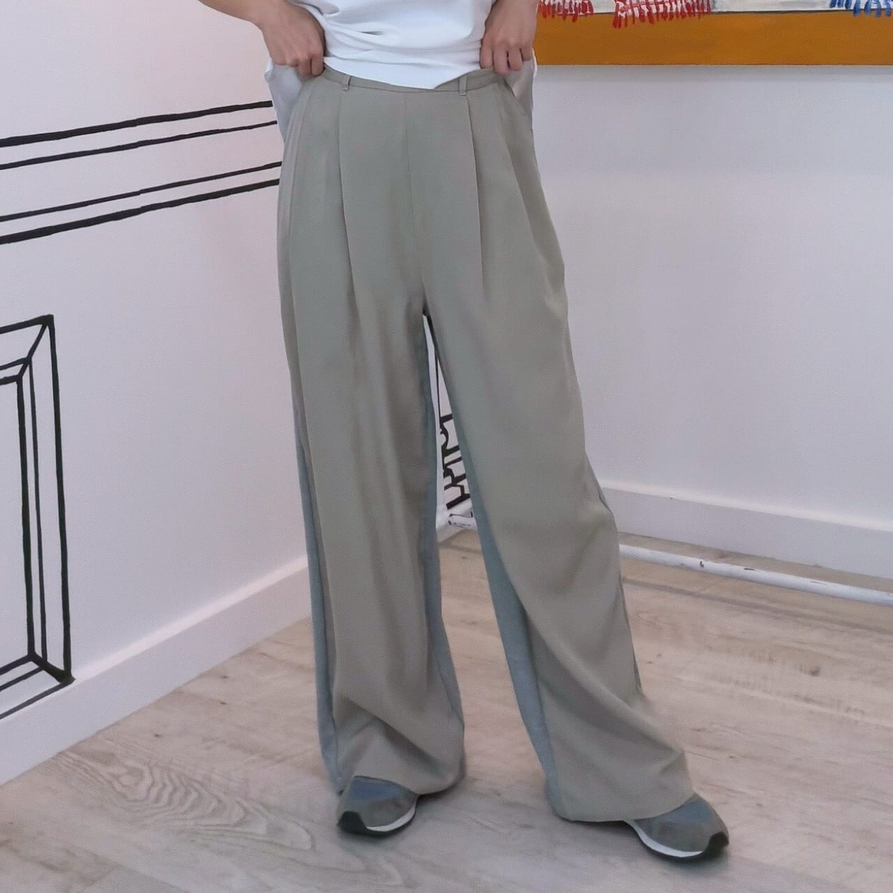 Dignite Collier 80268233　異素材切替ミックスパンツ