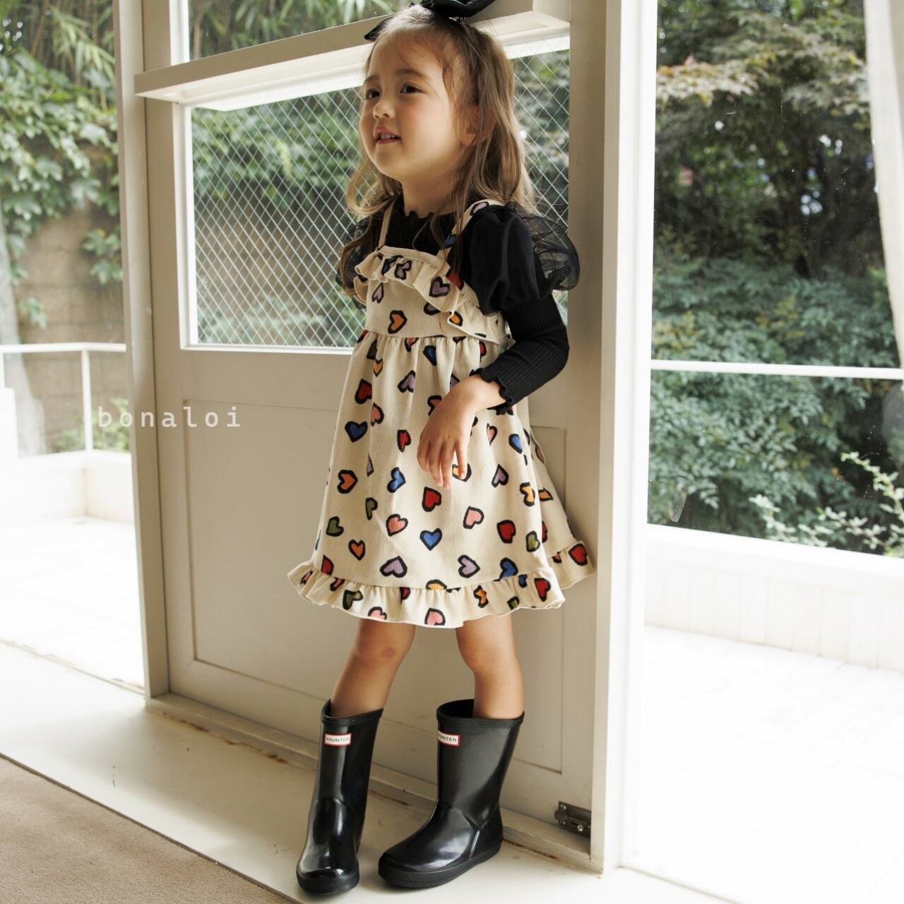 «sold out»«bonaloi» コーデュロイ ハートワンピース | 子供服 capucapu powered by BASE