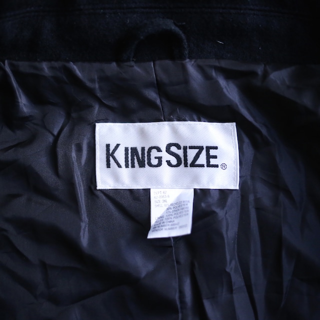 "KINGSIZE" XXXL super over size wide silhouette black wool coat