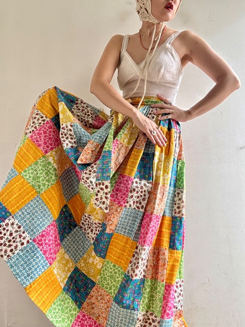 80s Vintage Patchwork Skirt