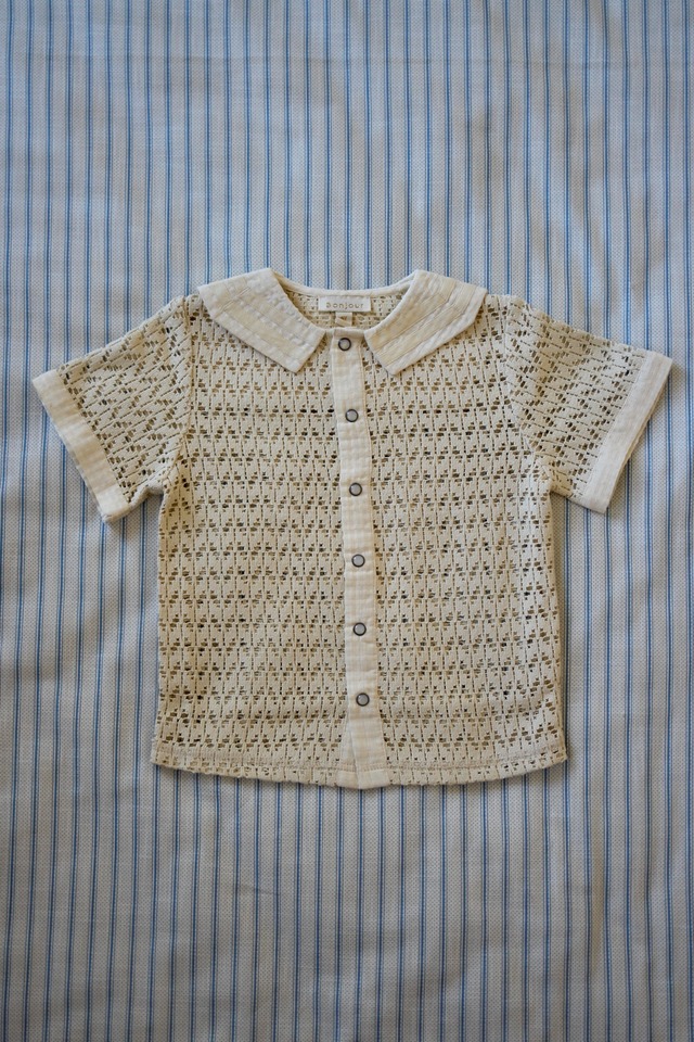 Bonjour Diary / Boy Sailor Shirt - Natural Lace Fabric