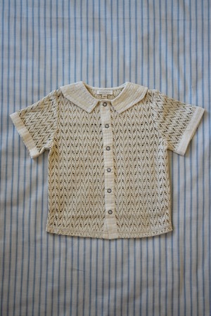 Bonjour Diary / Boy Sailor Shirt - Natural Lace Fabric