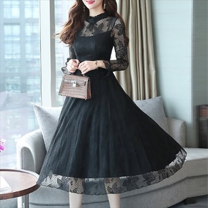 【送料無料】 ロングドレス 3色 ドレス dress 衣装 ワンピース パーティドレス カラードレス ロング ロング丈 ひざ丈 ミモレ 袖あり 長袖 フレア袖 フレアスリーブ クルーネック Aライン フレア レース 透け感 シースルー エレガント 可愛い 大人可愛い きれいめ シンプル カジュアル シック コンサバ 華やか 大人 上品 おしゃれ お洒落 レトロ こなれ感 高見え 高級感 フェミニン 花柄 春 秋 30代 40代 レディース 女性用 ママ ママ服 授業参観 結婚式 二次会 パーティ 演奏会