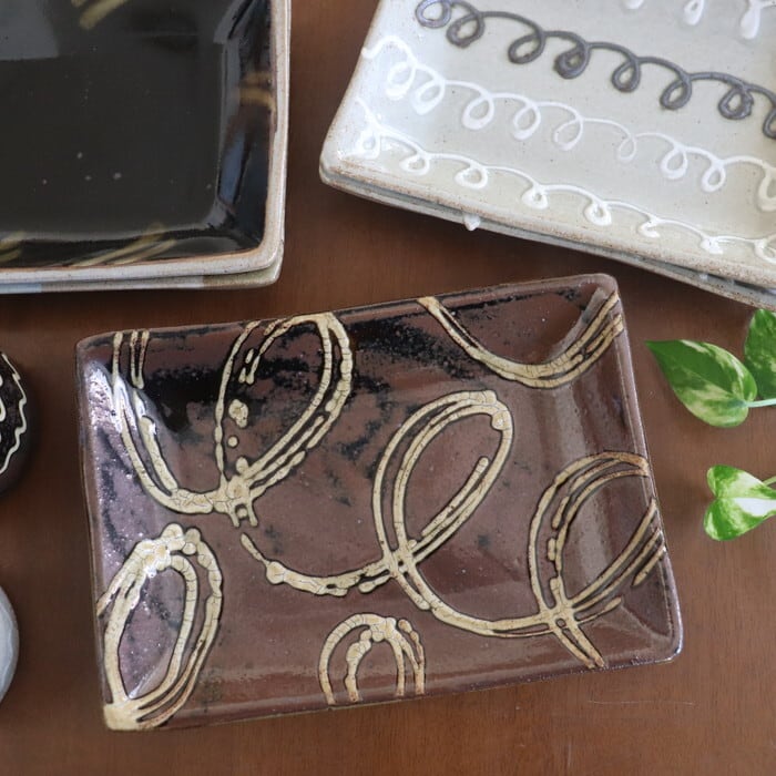 益子焼 えのきだ窯 長方皿 Mashiko-yaki Rectangular plate #471