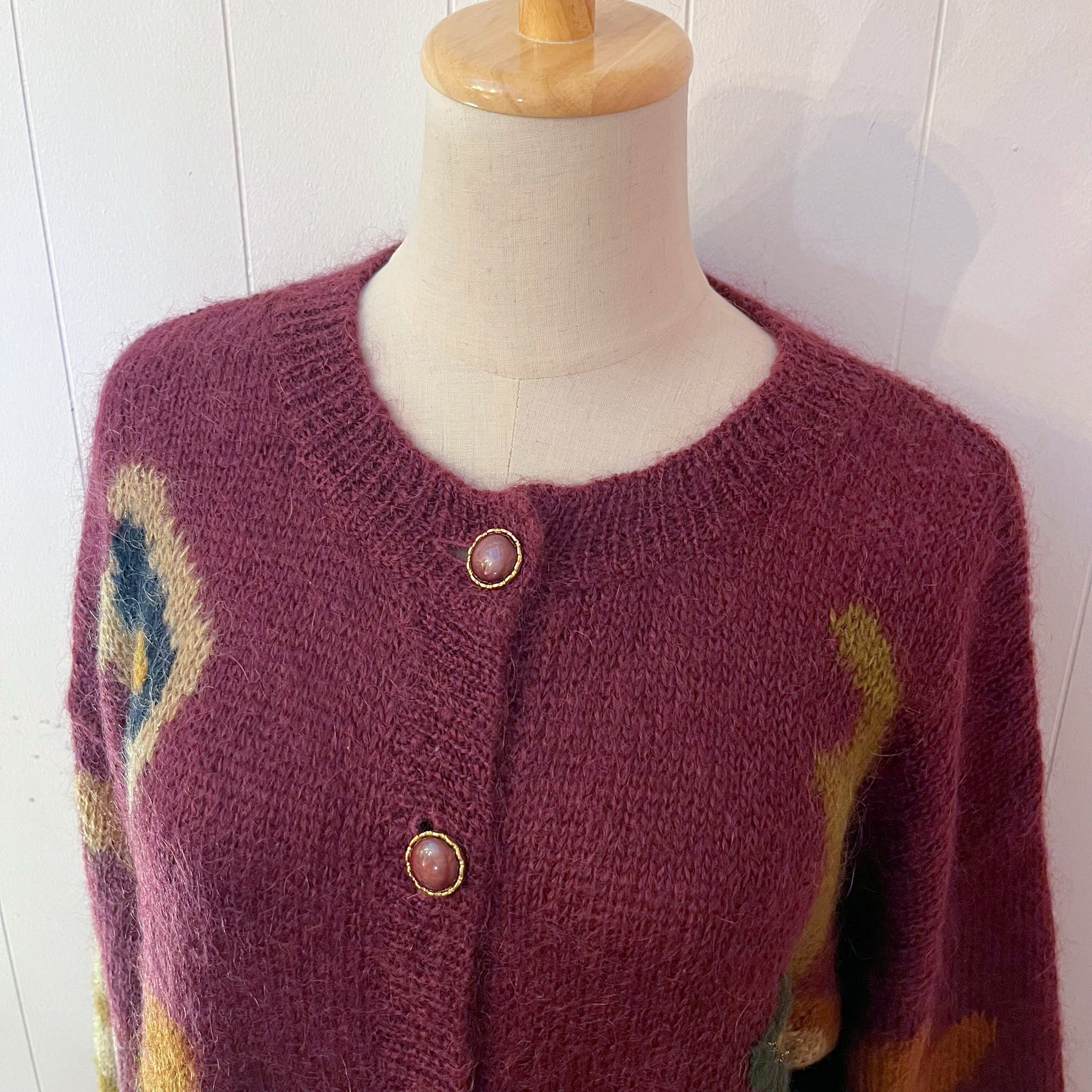 botanical lame knit cardigan