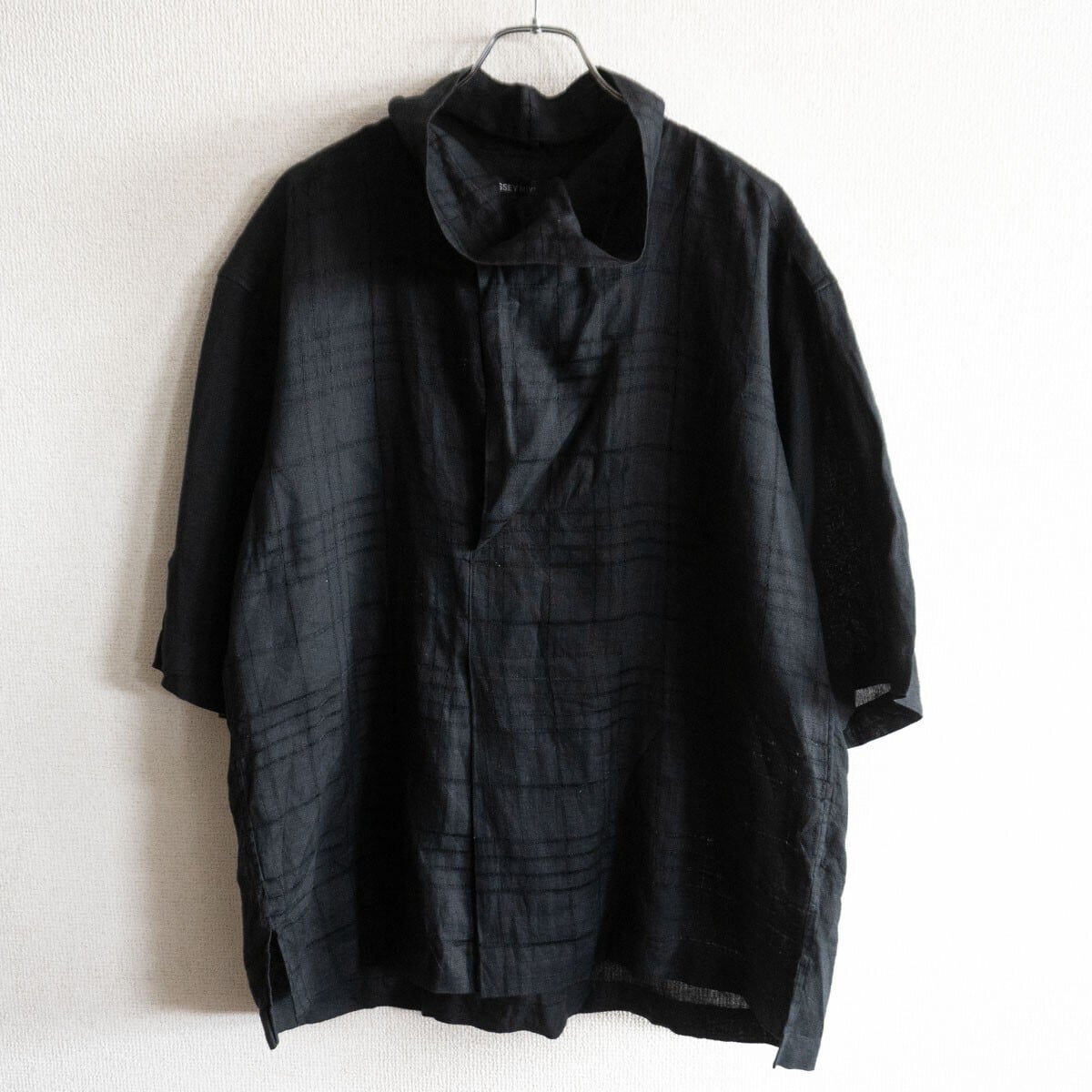 美品】ISSEY MIYAKE MEN【レーヨン プリント柄 オープンカラー シャツ