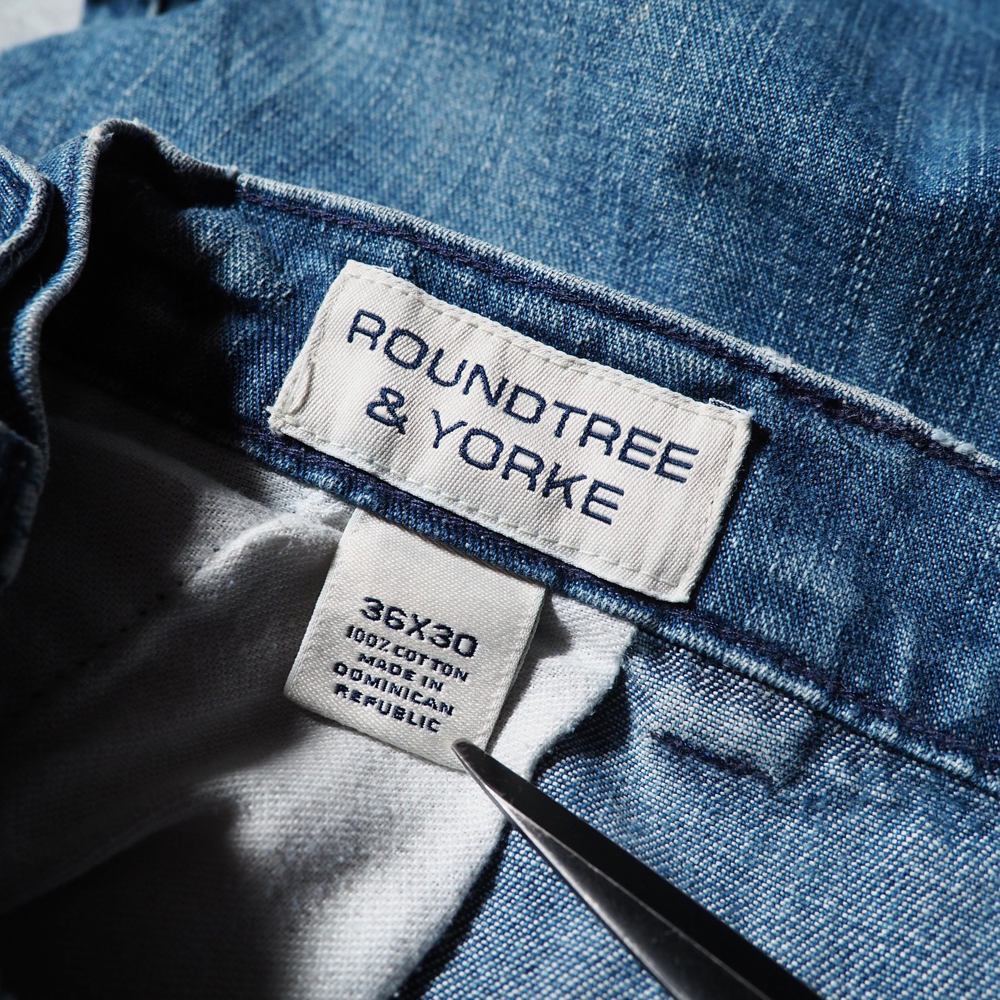 1990s ” Roundtree&Yorke ” Indigo wide loose tapered Denim pants