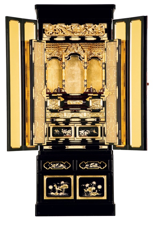 京型様式の金仏壇 台付18号（高さ156cm）お東向け｜KB-G-033