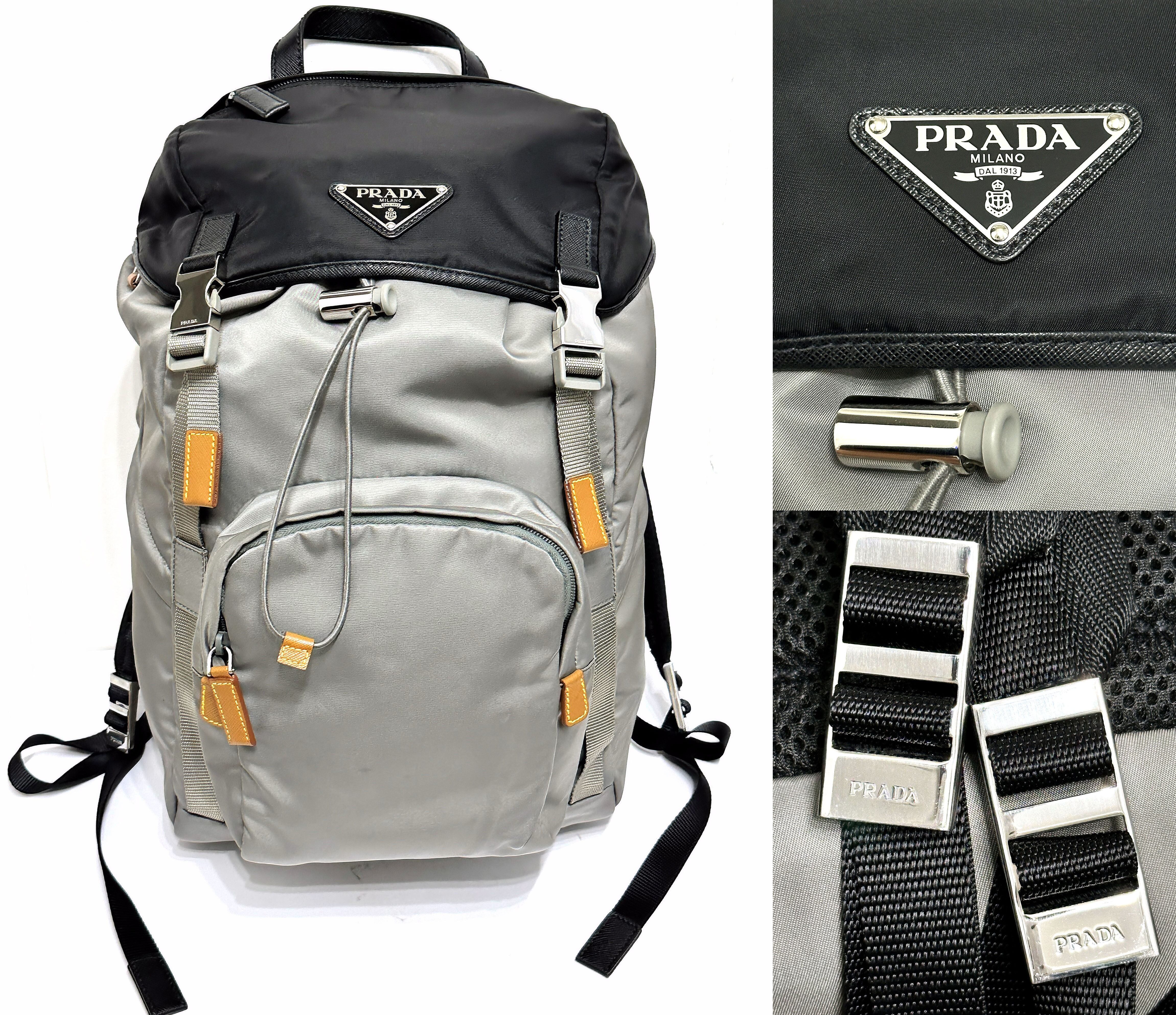 PRADA】グレー ナイロン バックパック