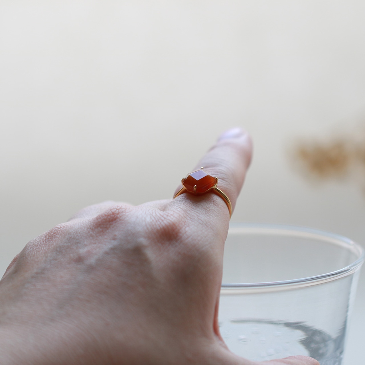 カット翡翠リング red facet cut A貨翡翠 jd_rg1903