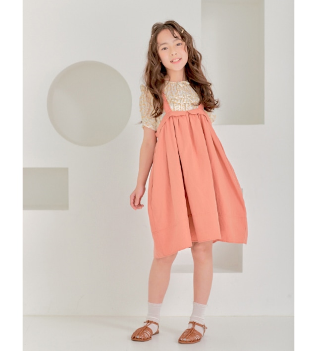 折り返しジャンパースカート<Orange>