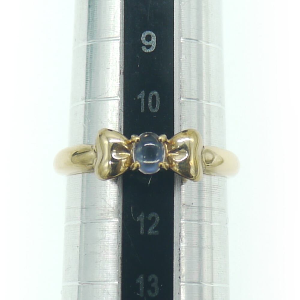 K18 ムーンストーン リボンデザインリング 18金 指輪 11号 Y02767
