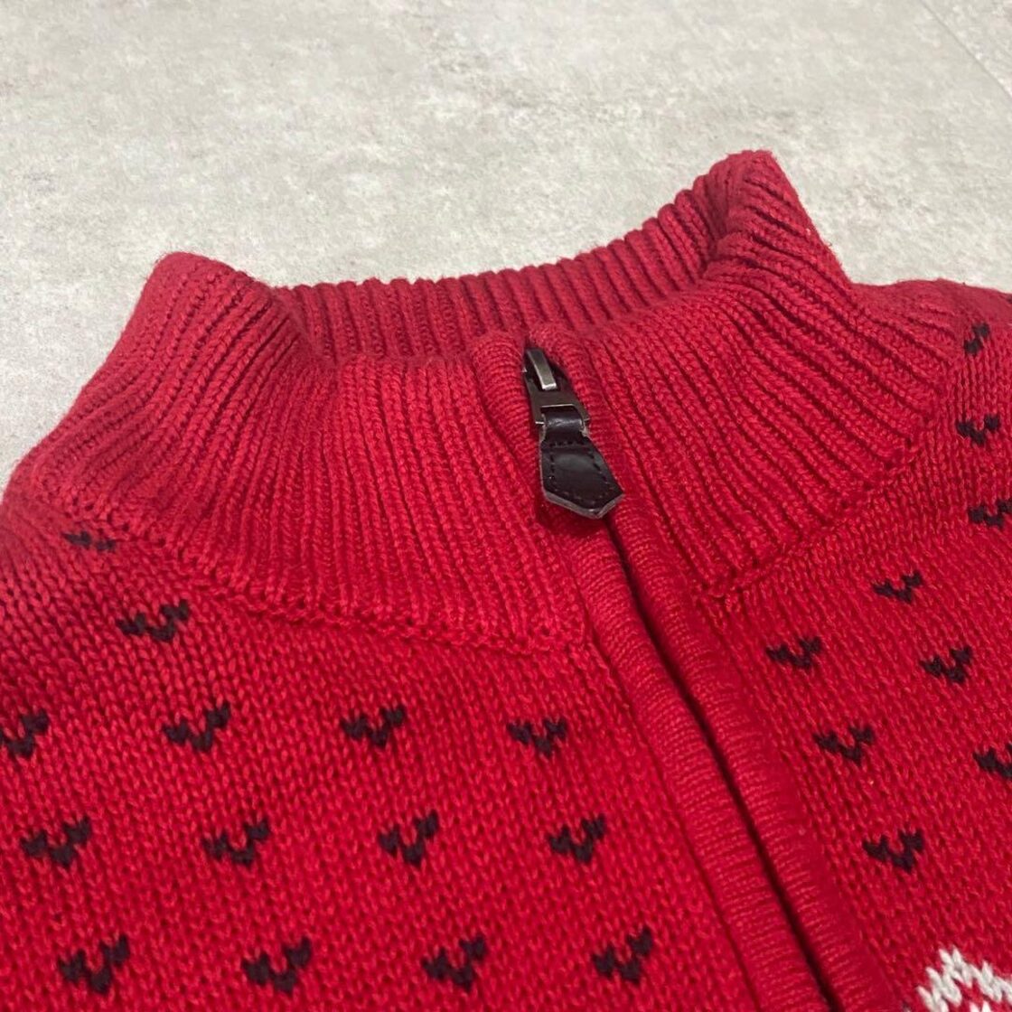 CHAPS チャップス 90s ドライバーズニット ハーフジップ セーター 赤 