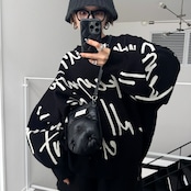 Typo pattern usefull knit/black
