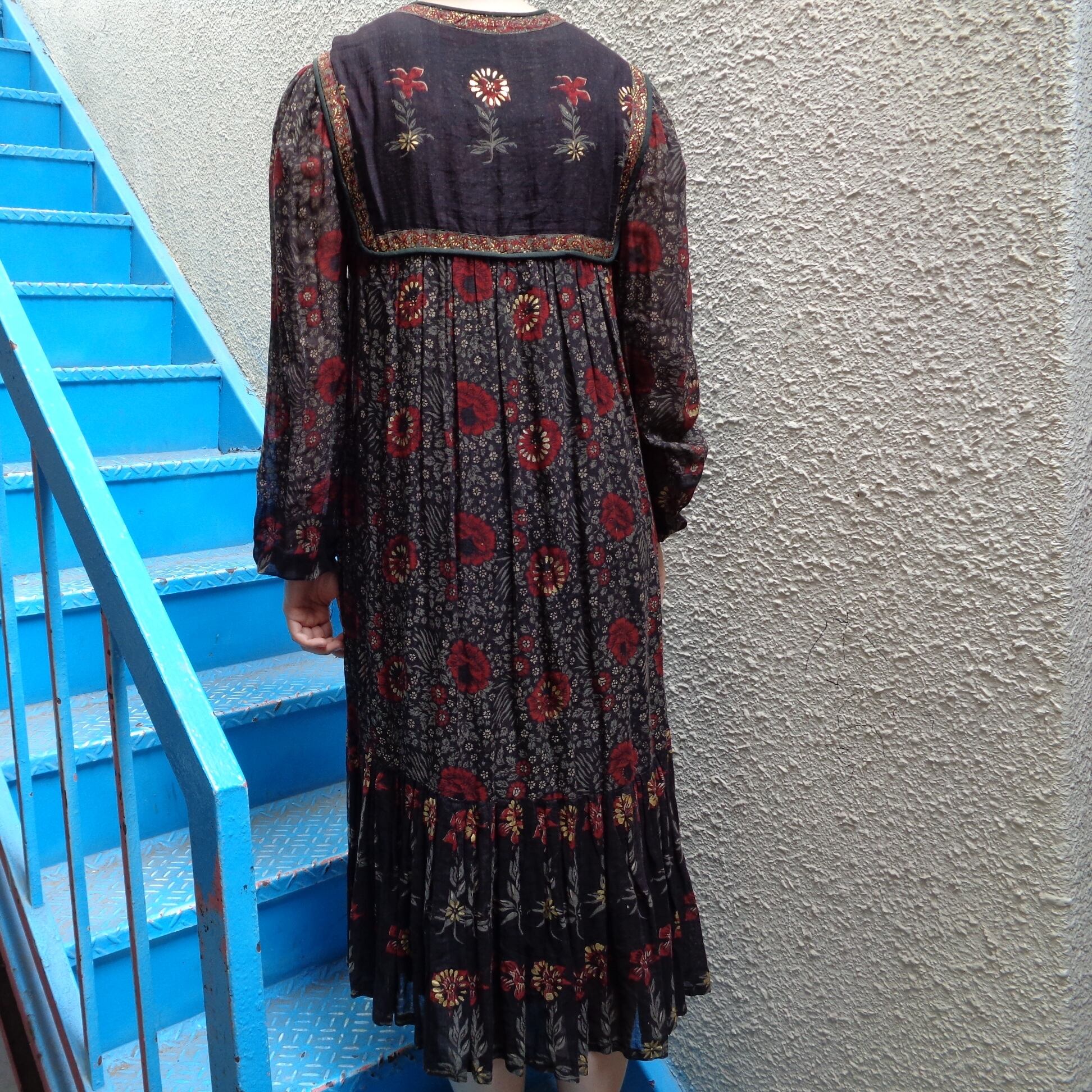70's Vintage indian cotton dress／70 年代ヴィンテージ インド綿 ...