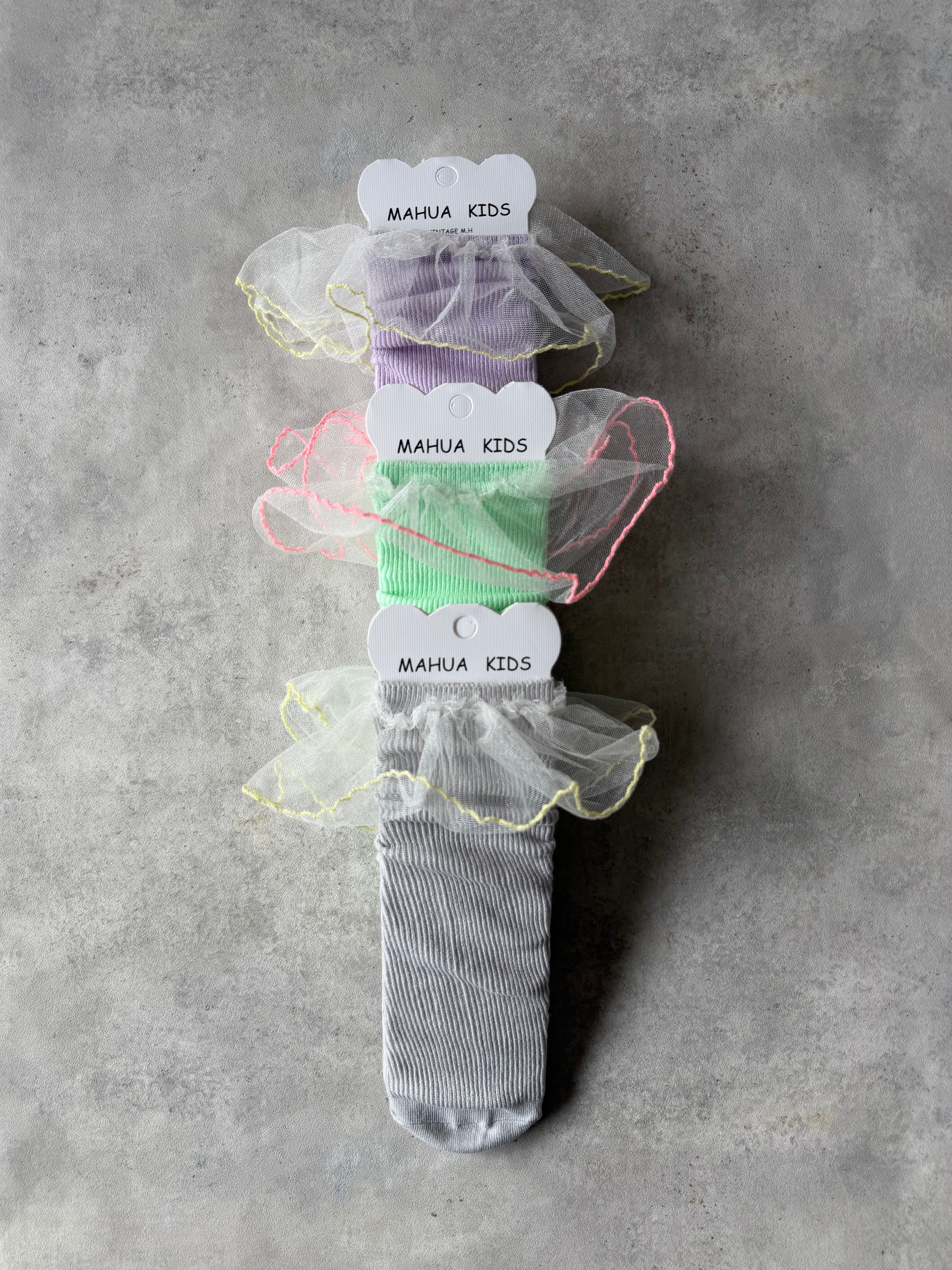 チュールフリル リブ free socks 4360