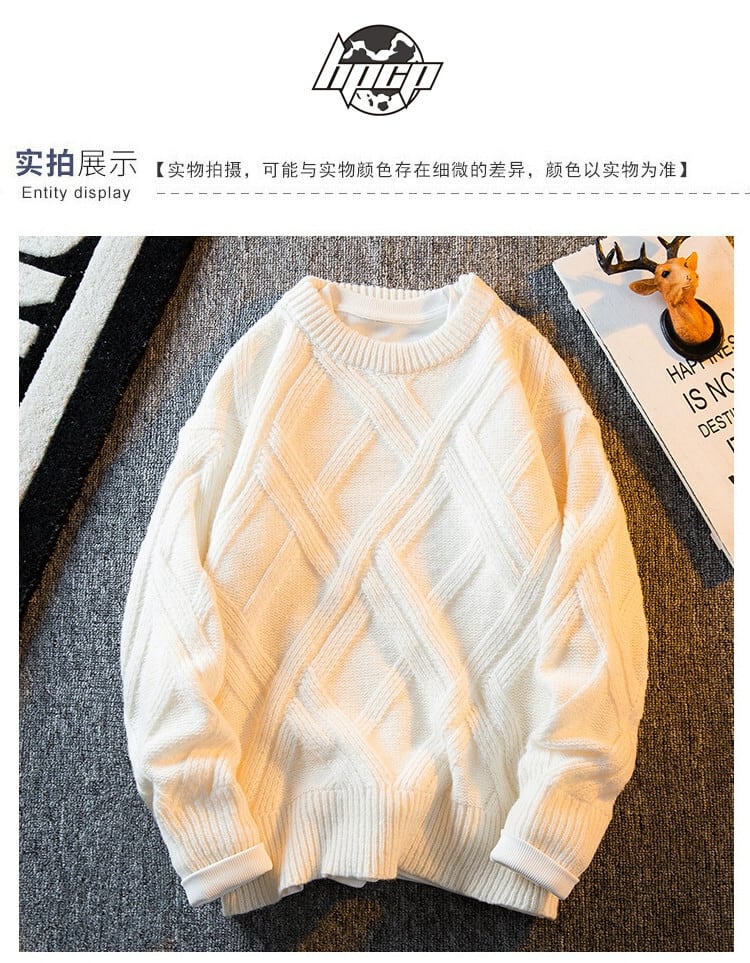 ゴルフ CHERVO ホワイト 薄手ストライプ セーター XL