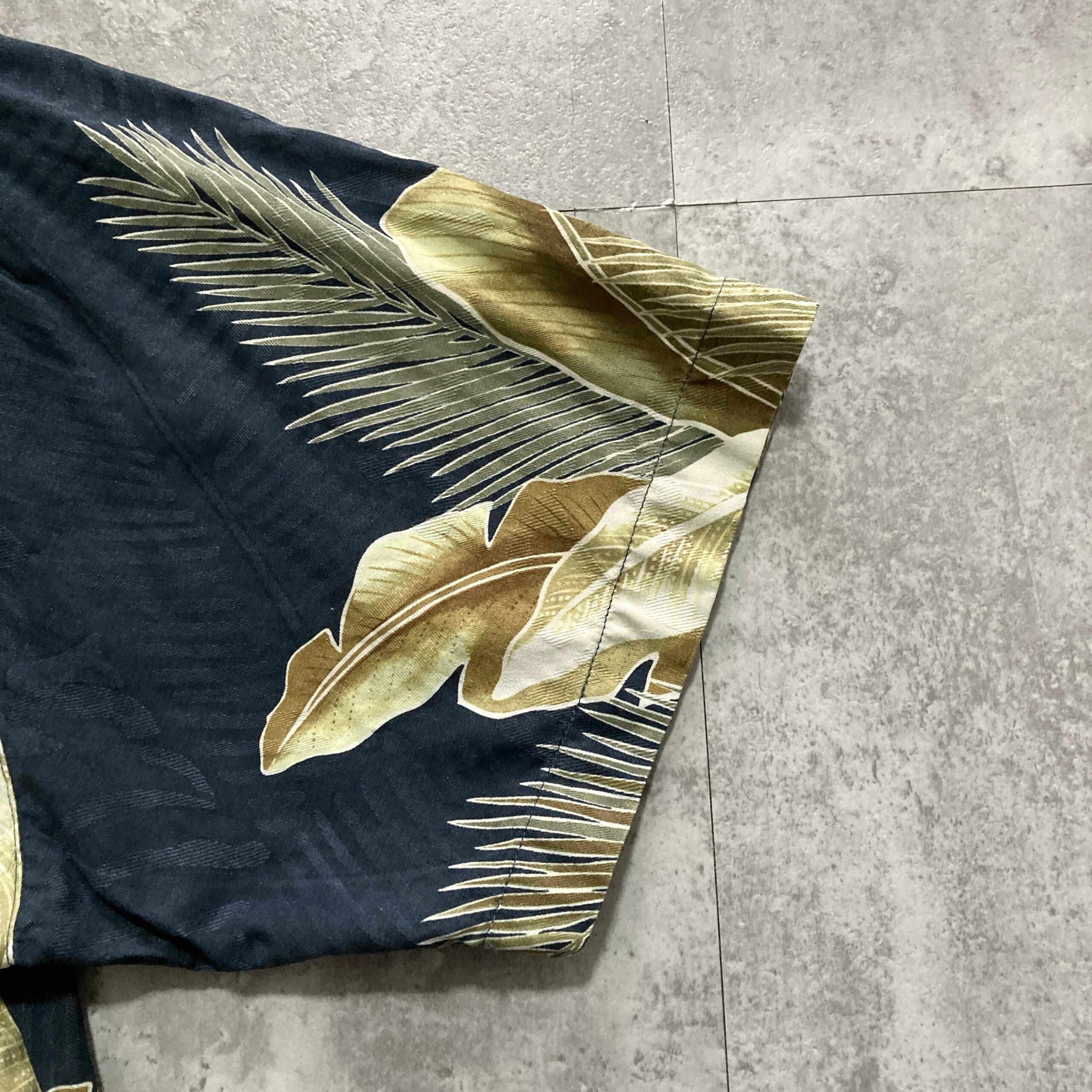 Size.L】Tommy Bahama トミーバハマ シルク100% 総柄 開襟シャツ