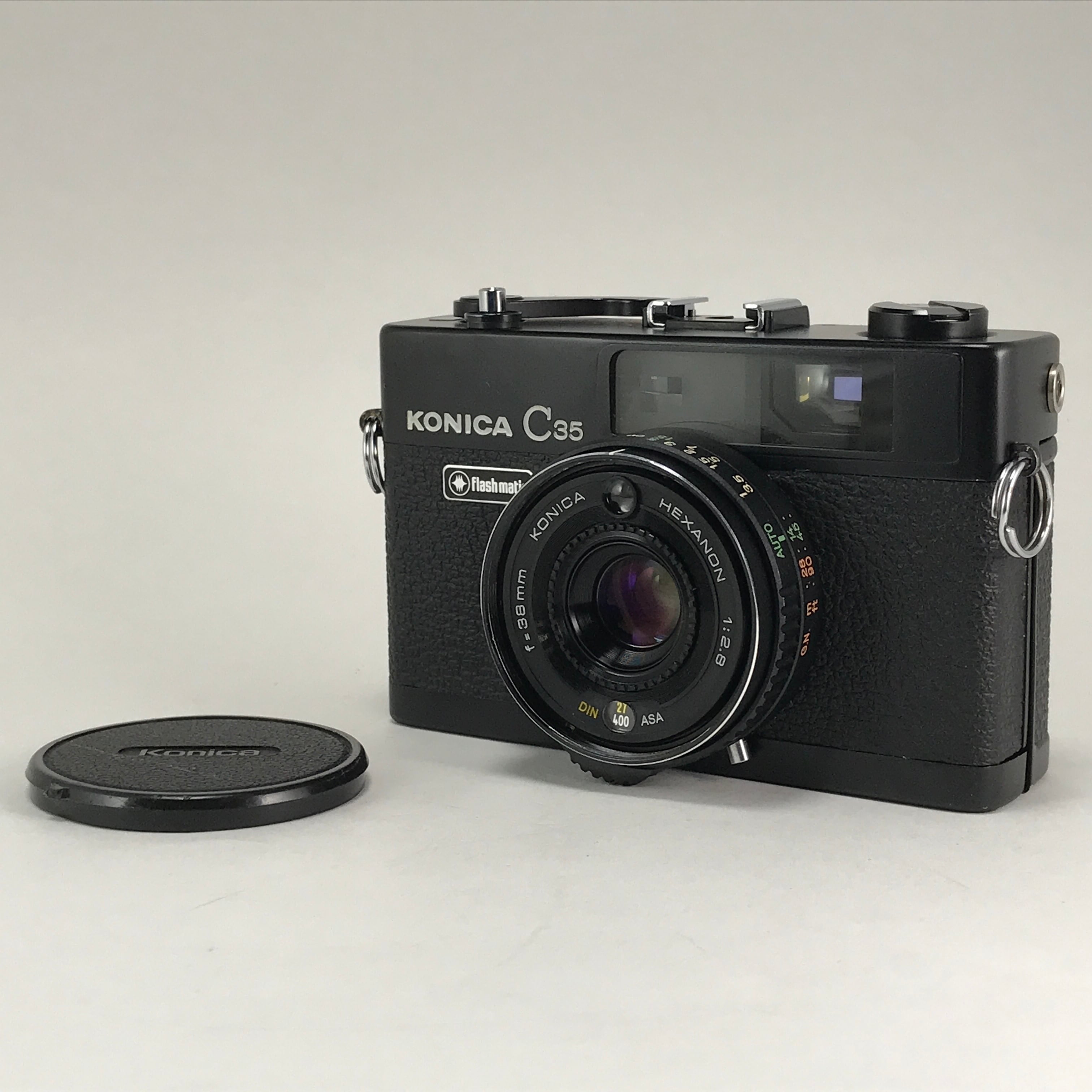 【動作確認済・フィルム付き】KONICA C35 Flashmatic ブラック