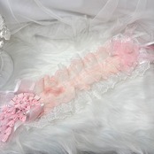 ♡ Cherry blossom 桜の花びら つまみ細工フリルレースヘッドドレス pink ♡