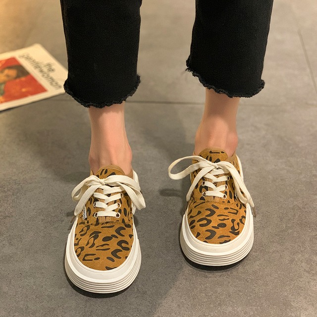 レオパードプリント柄カジュアルスプリングスタイルレース 靴 シューズ ストリート 春物 部族の婦人靴94430459963