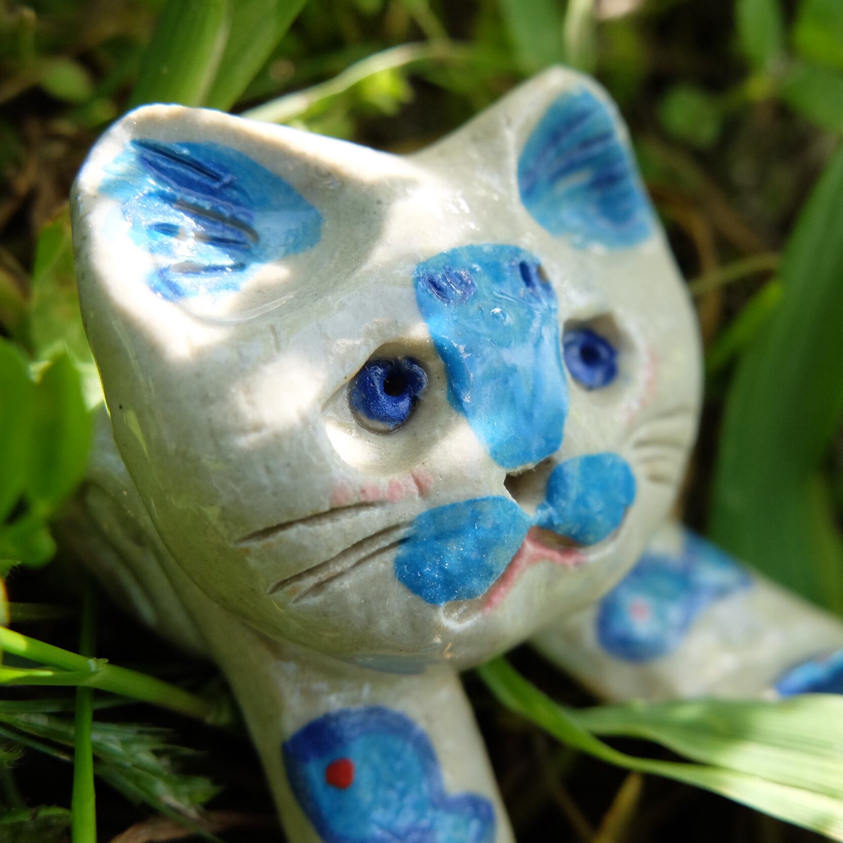 ドリームカラーの猫はしおき：しろ×あお