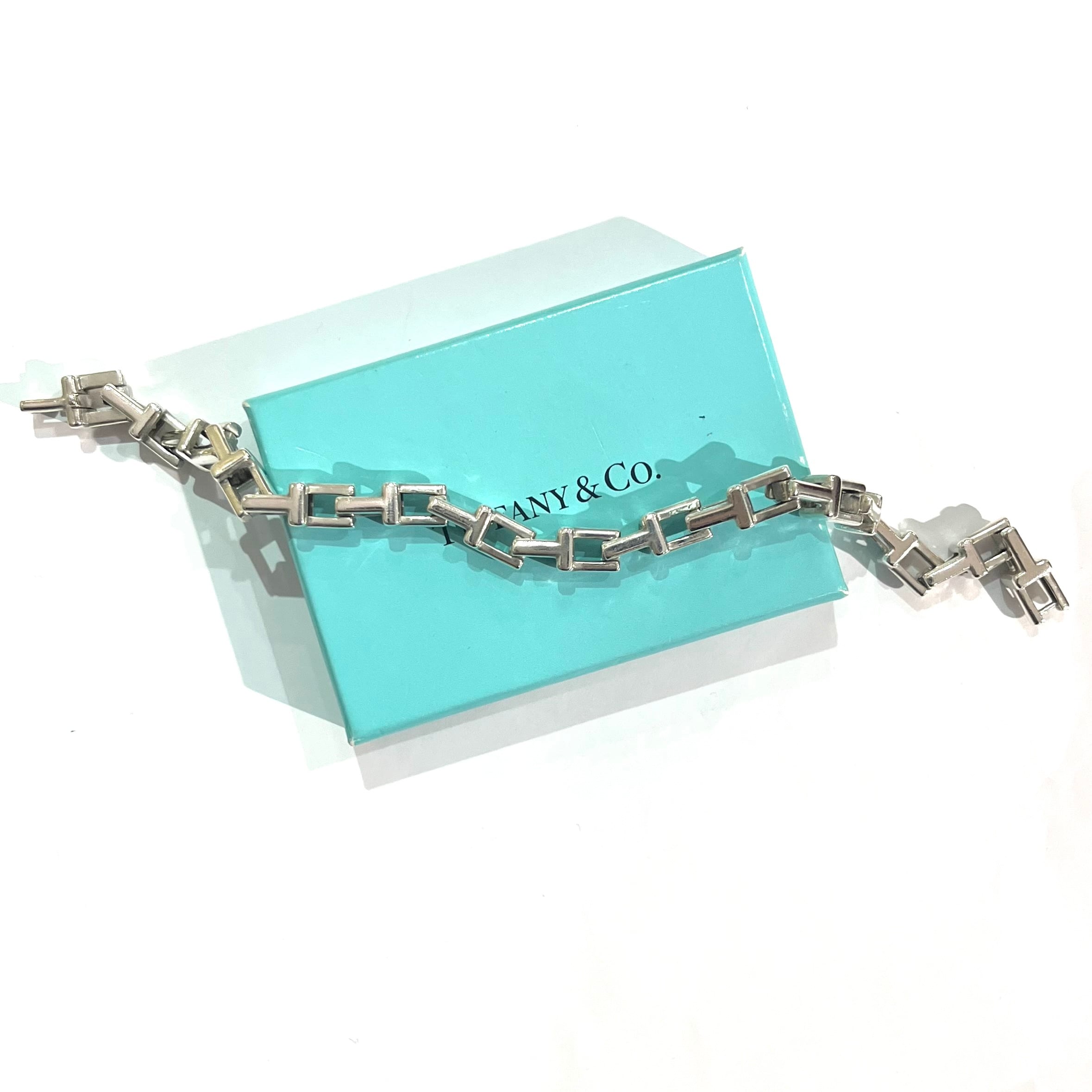 激レア【TIFFANY&CO. 】2095 Tモチーフ リンクシルバーブレスレット