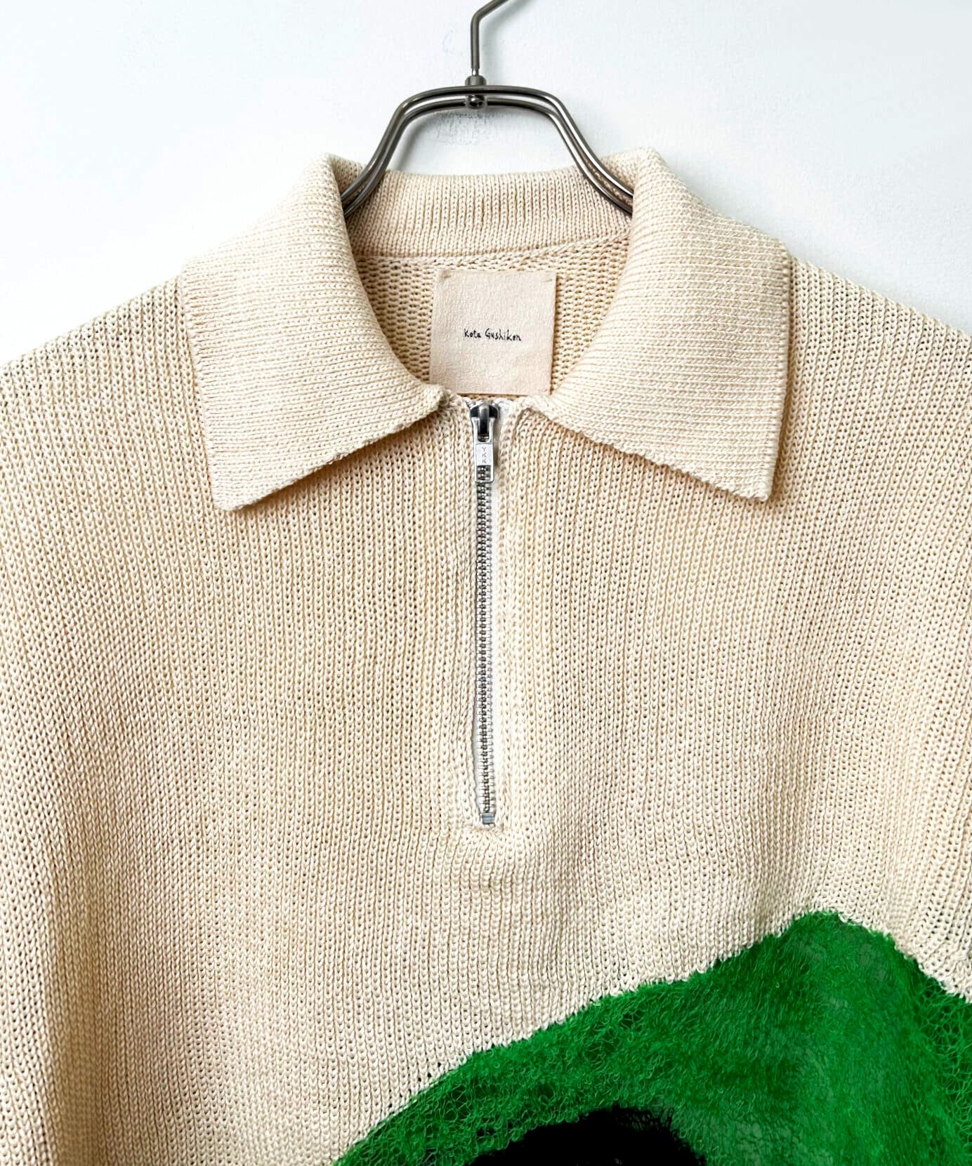 Kota Gushiken / KGSS26-K10 SOLID & FLUID ZIP-UP KNIT (CREAM