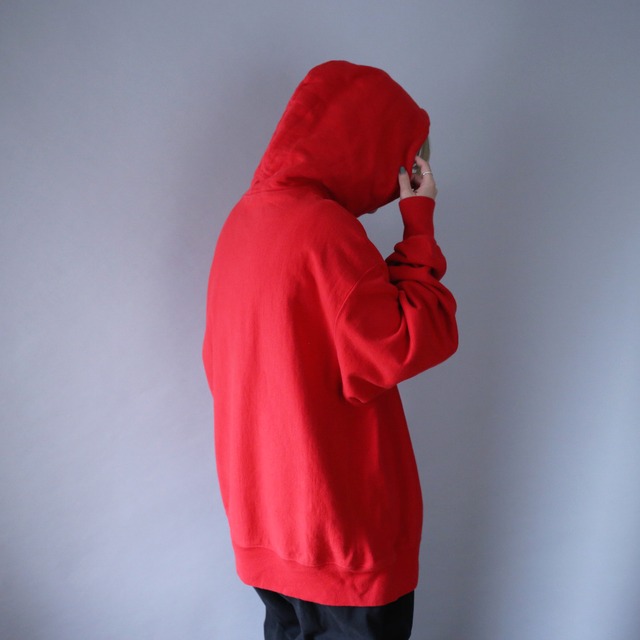 "Champion" red color silhouette reverse wave sweat parka