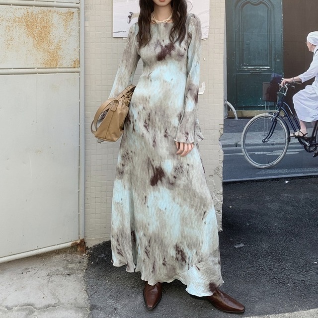 Taidai back cut long pullover dress ＊S-330