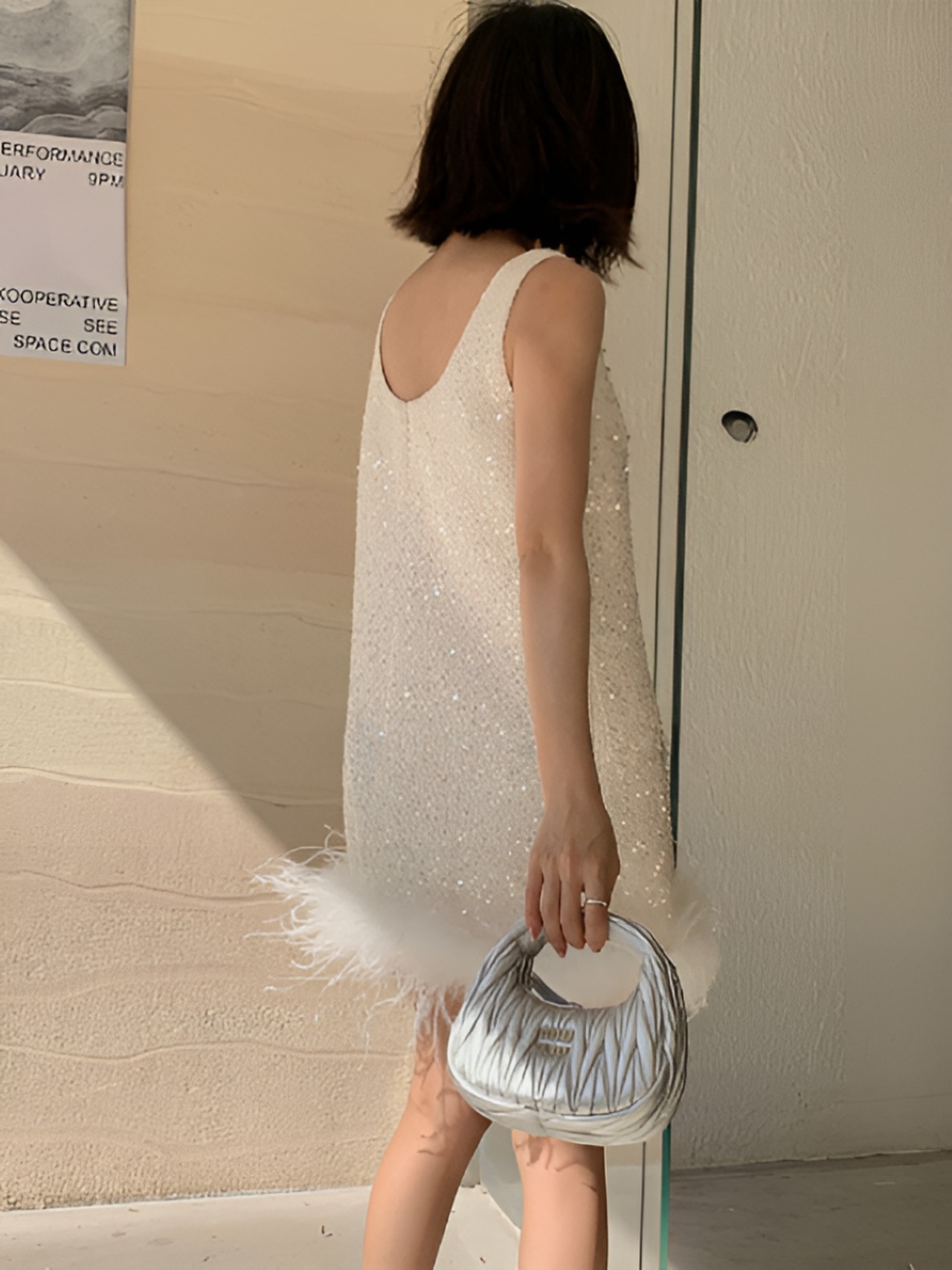 Feather style dress【H00057】