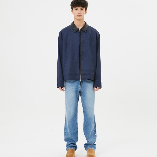 [MOONSUN] For men, Lunar Studded Denim Pants / Indigo Medium Wash 正規品 韓国ブランド 韓国ファッション 韓国代行 ブランド パンツ