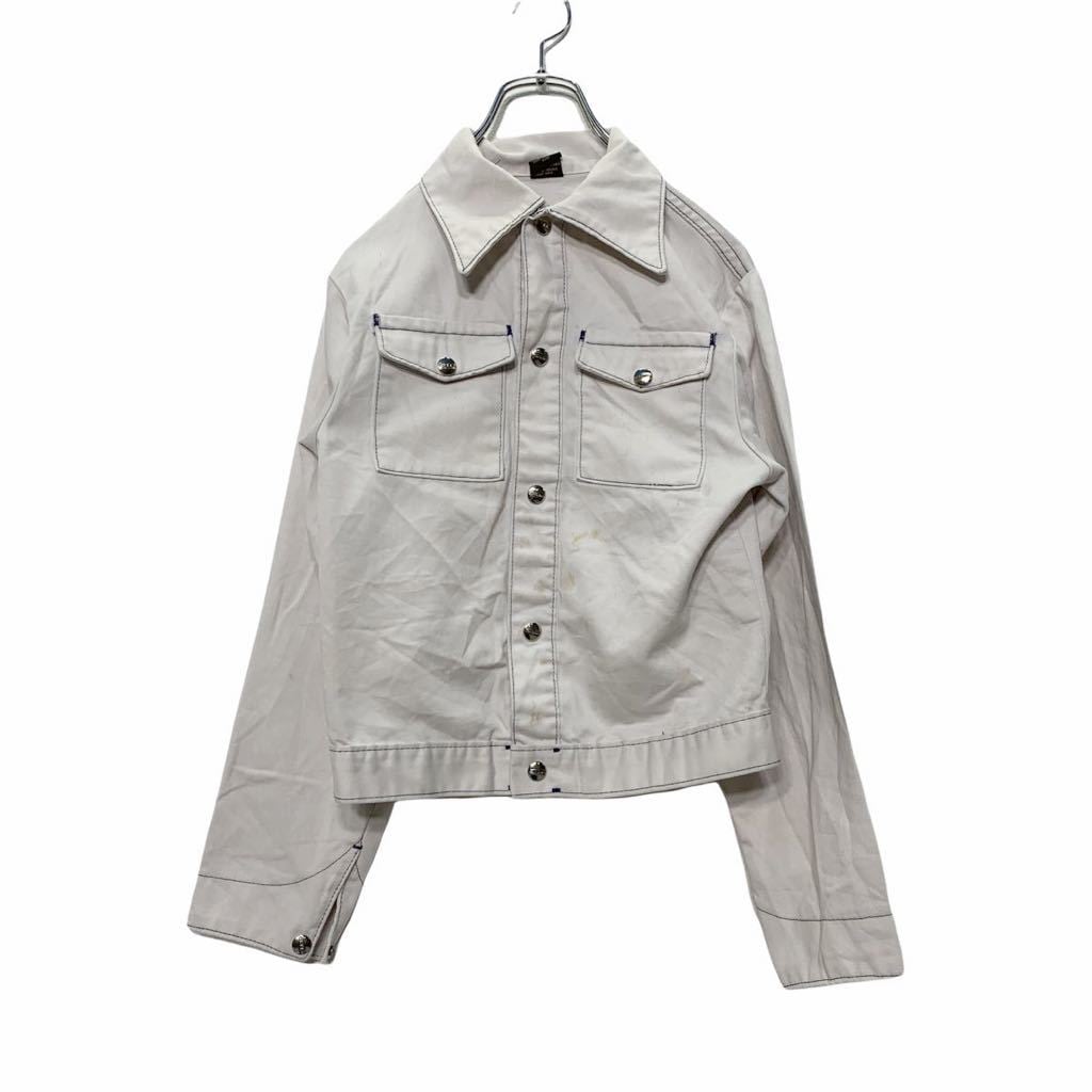 70s MANN デニムジャケット キッズMサイズ位 ジージャン 白 ホワイト