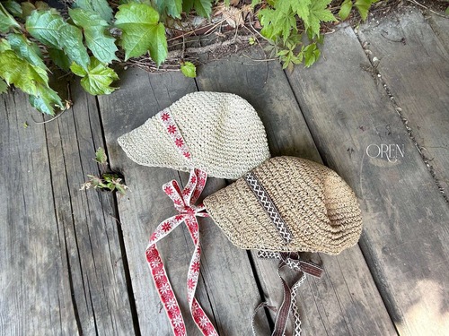 【 OREN / 予約 】(kids) Rosier Raffia Strap Ball Cap