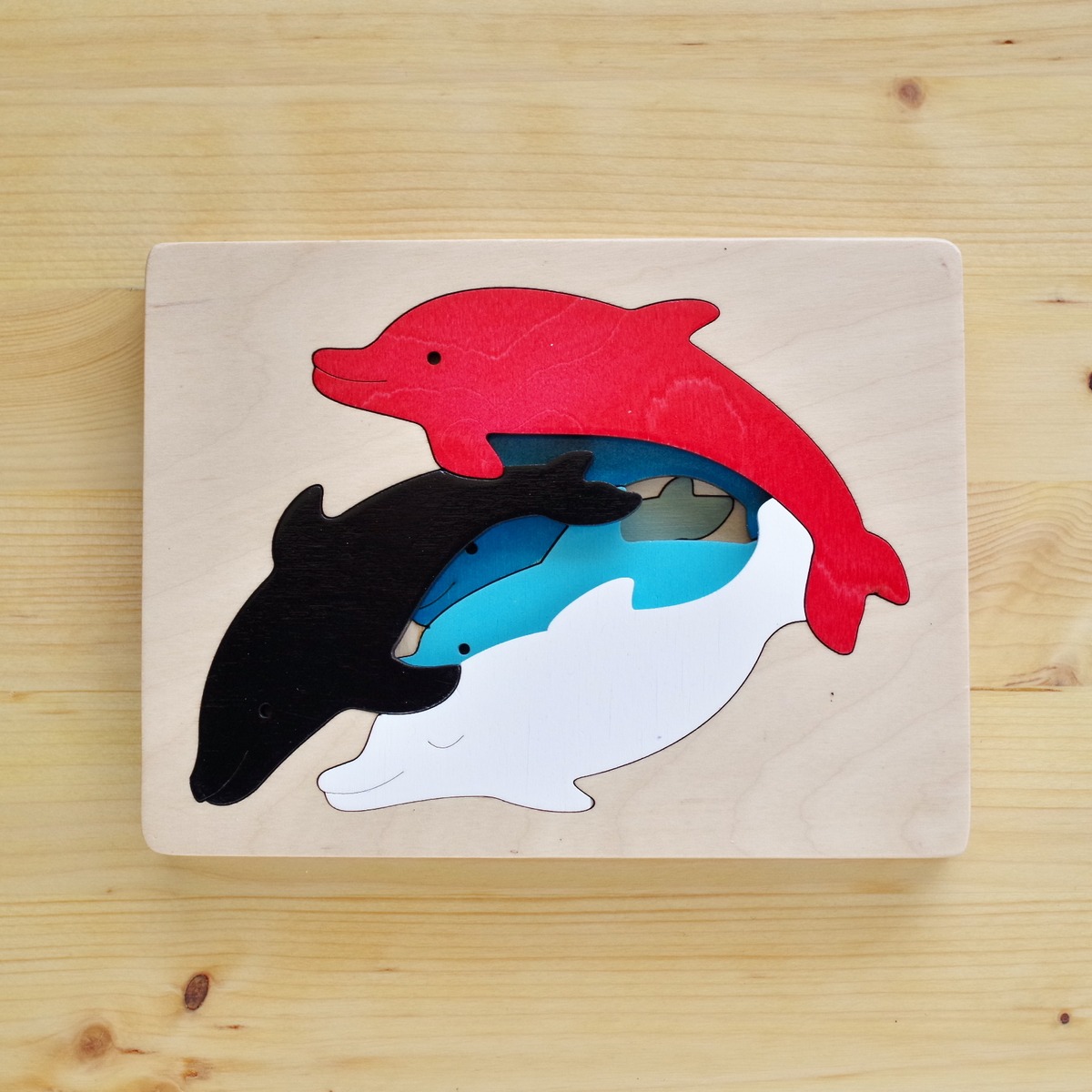 ジョージラック 3重パズル イルカ | 木のおもちゃ専門店 おもちゃ箱 