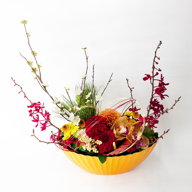 【2026迎春アレンジメントL(オレンジ)】|迎春アレンジメント|フラワーアレンジメント|2026年|令和8年|お正月|迎春