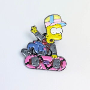 送料無料！ ★ピンズ PINS★ピンバッジ 【The Simpsons（ザ シンプソンズ）】バートシンプソン / スケボー〚アメリカン雑貨 アメトイ〛