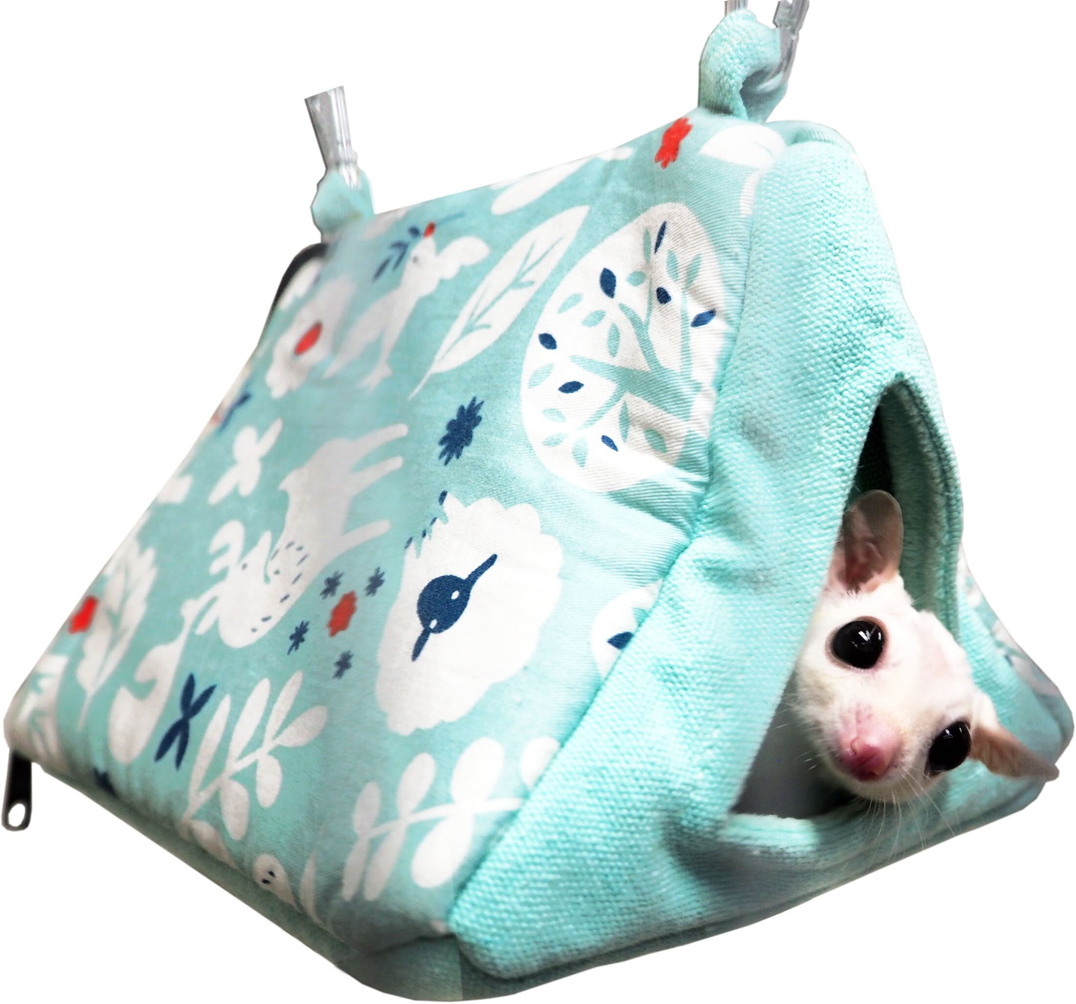 【小動物用品】森のさんかくハウス　イエロー/グリーン