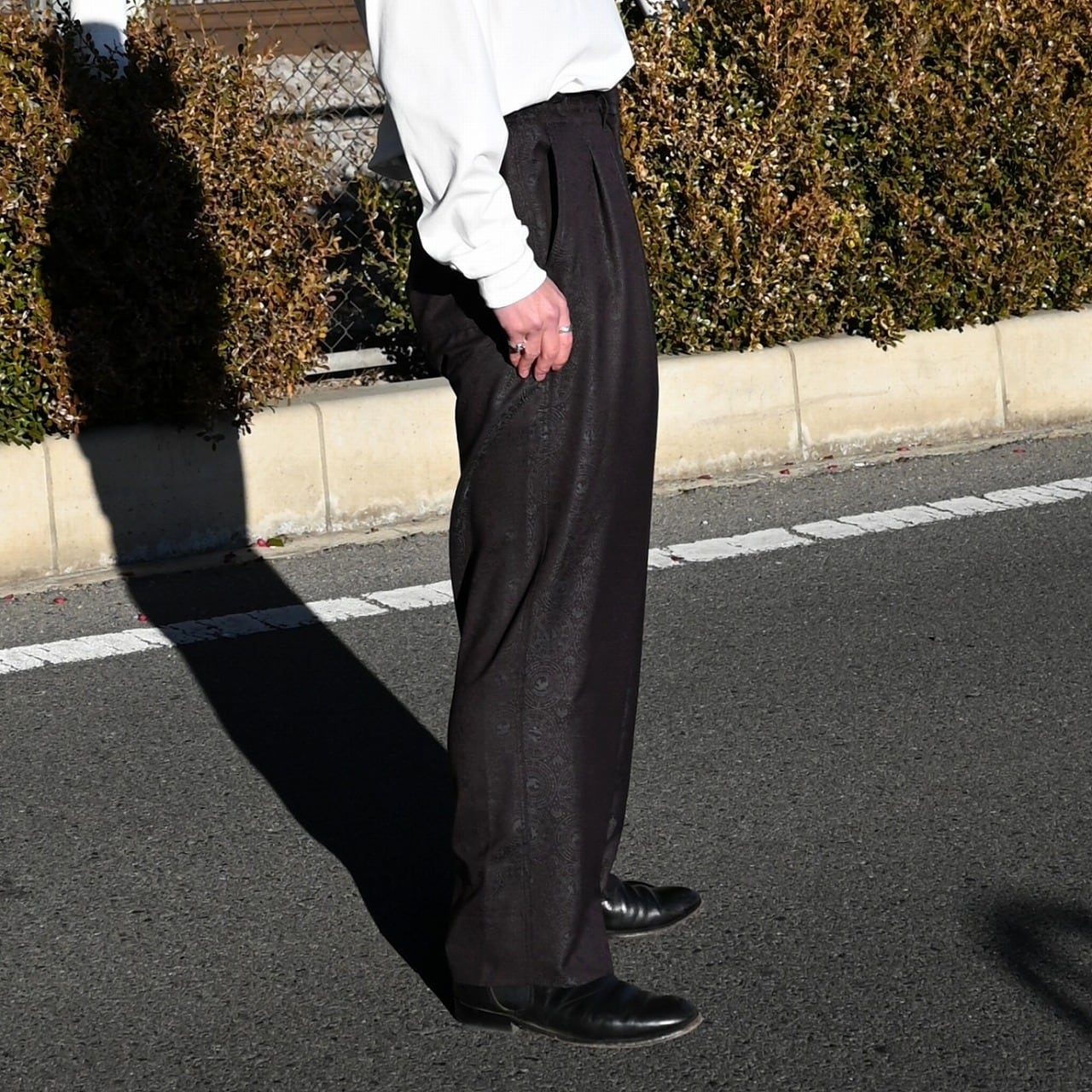 Nonnotte / 2-Tuck Draw Cord Wide Trousers | GANKO