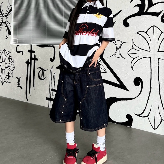 ワイドボーダーエンブレムポロシャツ 2col R02529