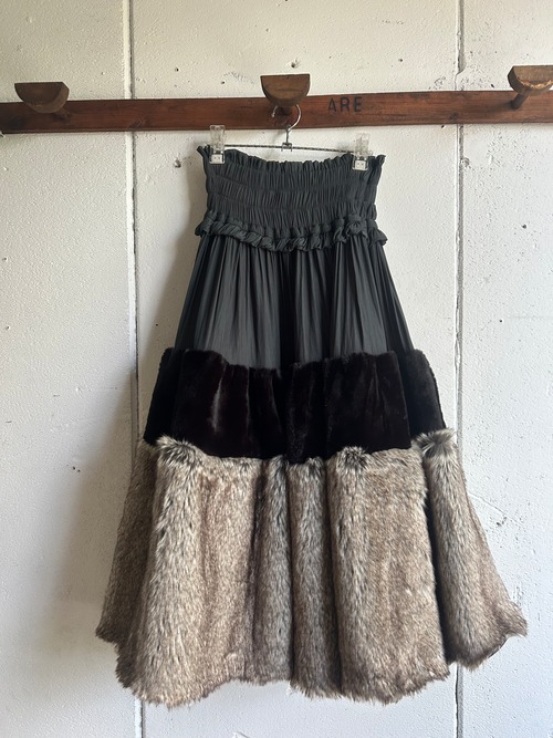 FUMIETANAKA patchwork fur skirt