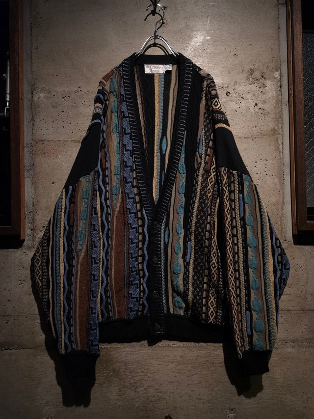 【Caka】“St. Croix” Vintage Loose 3D Knit Cardigan