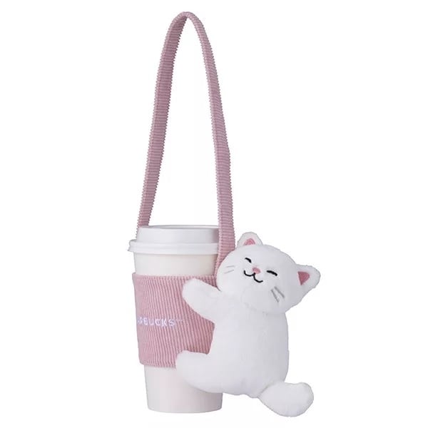 台湾スターバックス限定】ネコぬいぐるみ付き ドリンクホルダー | 台湾