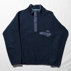 美品 L 89年 ナイロン前立て 旧肉厚個体 ネイビー Synchilla Snap-T Patagonia シンチラ スナップT パタゴニア