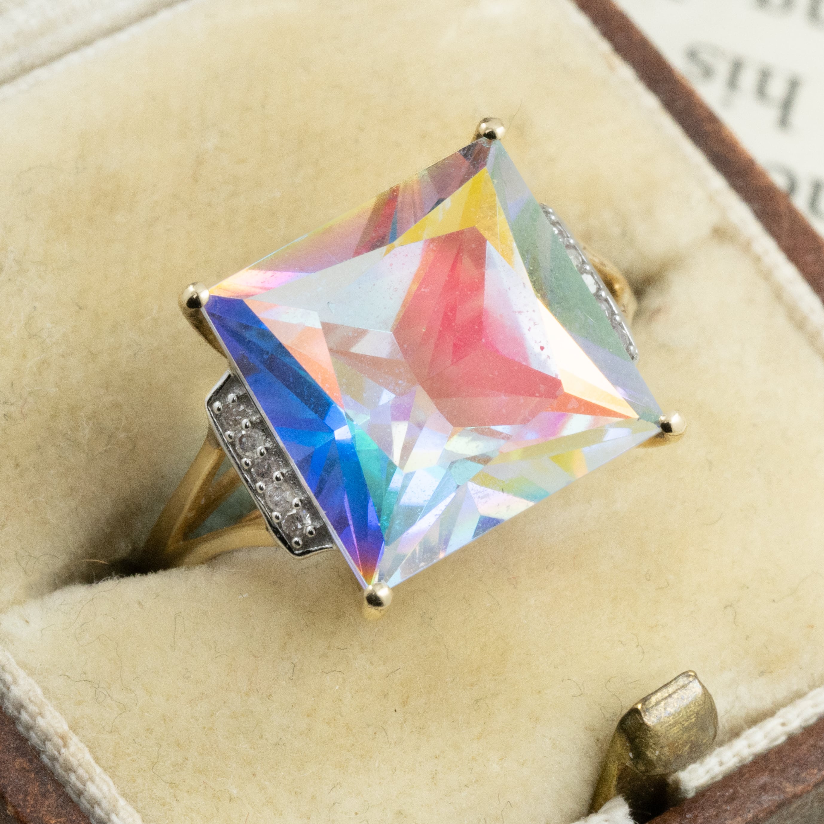 イギリス ヴィンテージ ジュエリー K9 ミスティックトパーズ