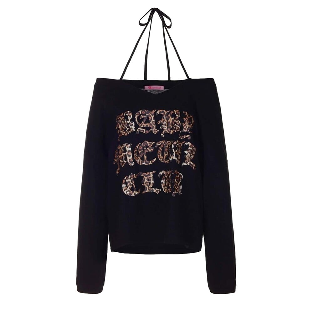 babylclub leopard logo string tee 黒 Baby metal club] Leopard logo string tee (black) 正規品 韓国