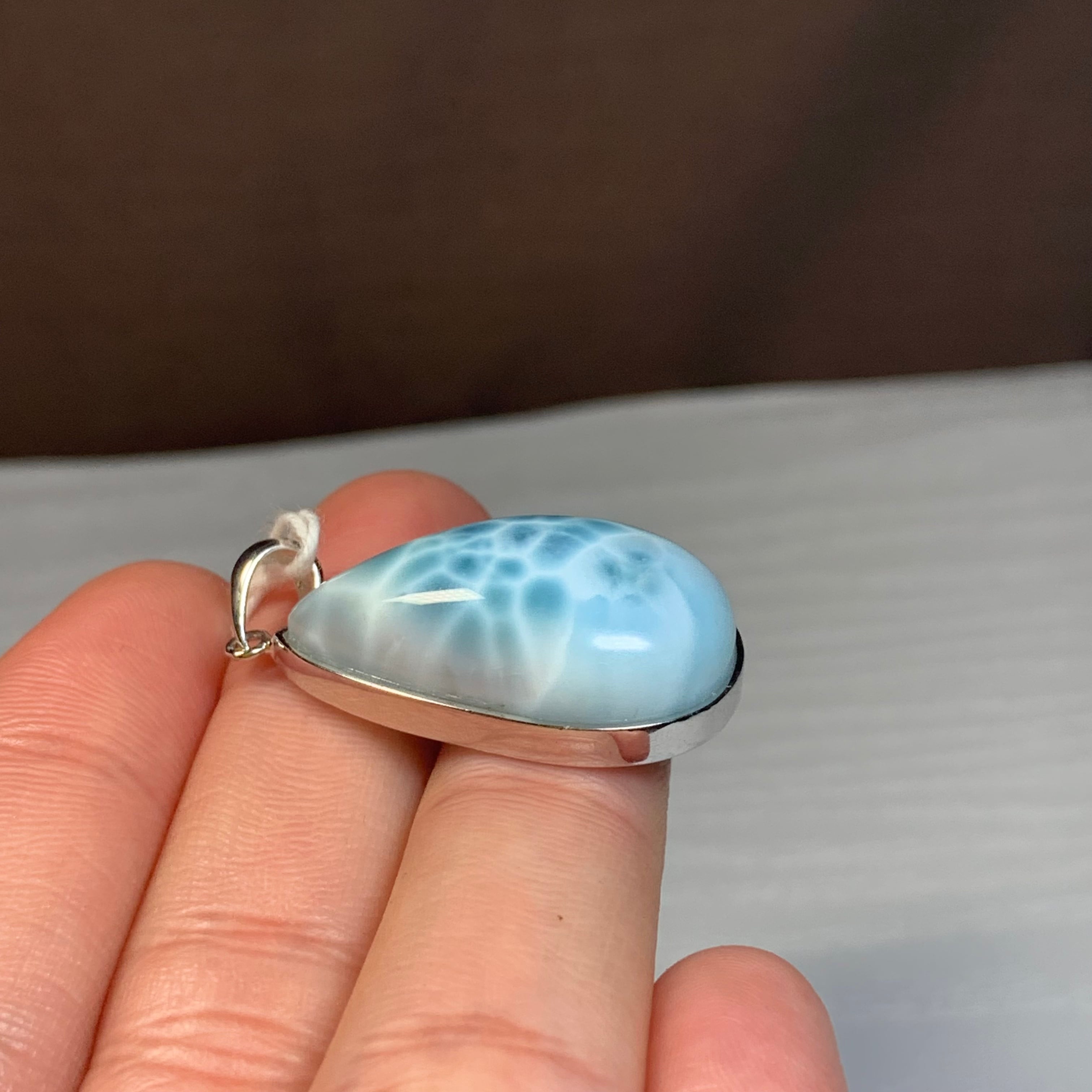 ラリマーしずく形ペンダントトップ