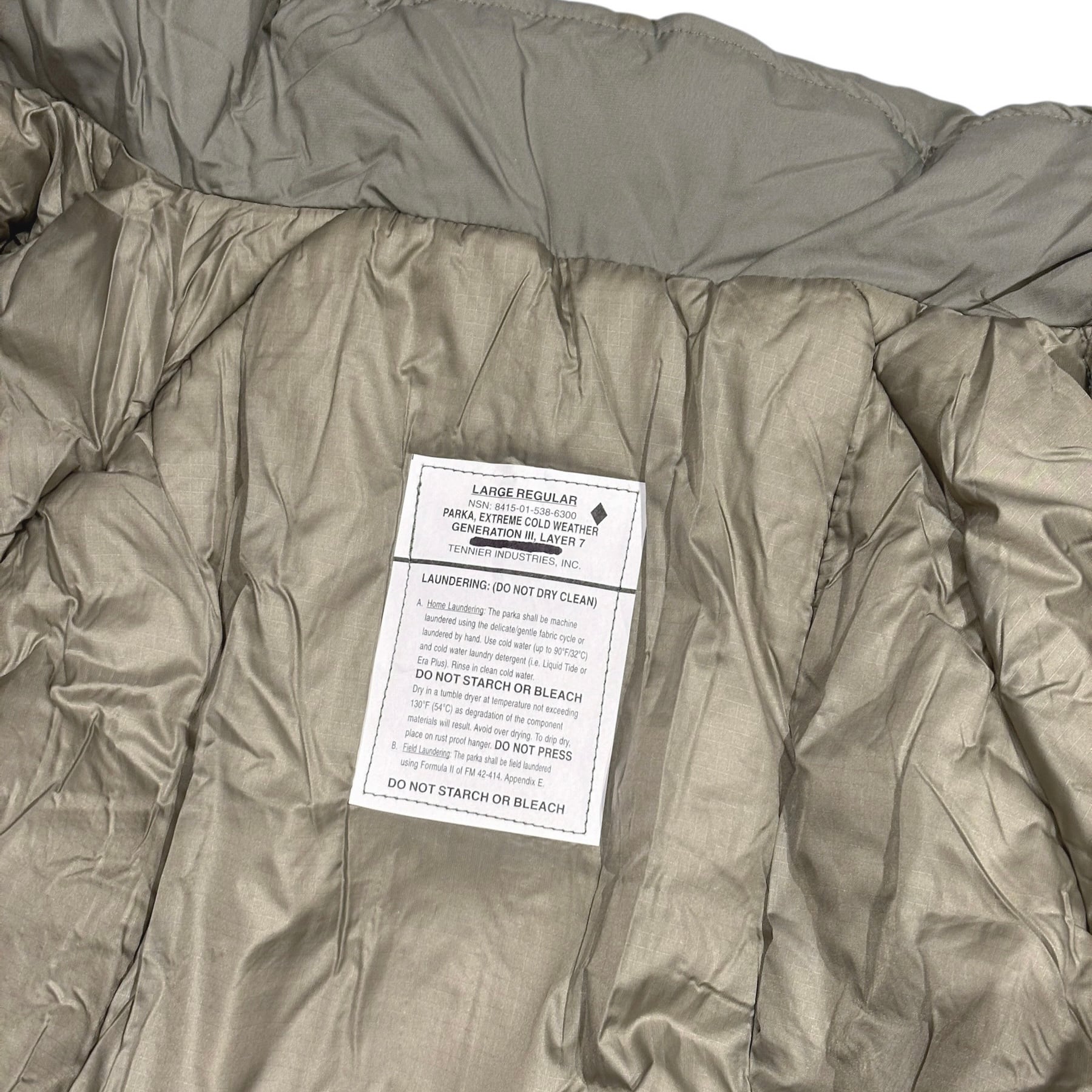 DEADSTOCK L-Regular ECWCS GEN3 Level7 JACKET TENNIER INDUSTRIES社