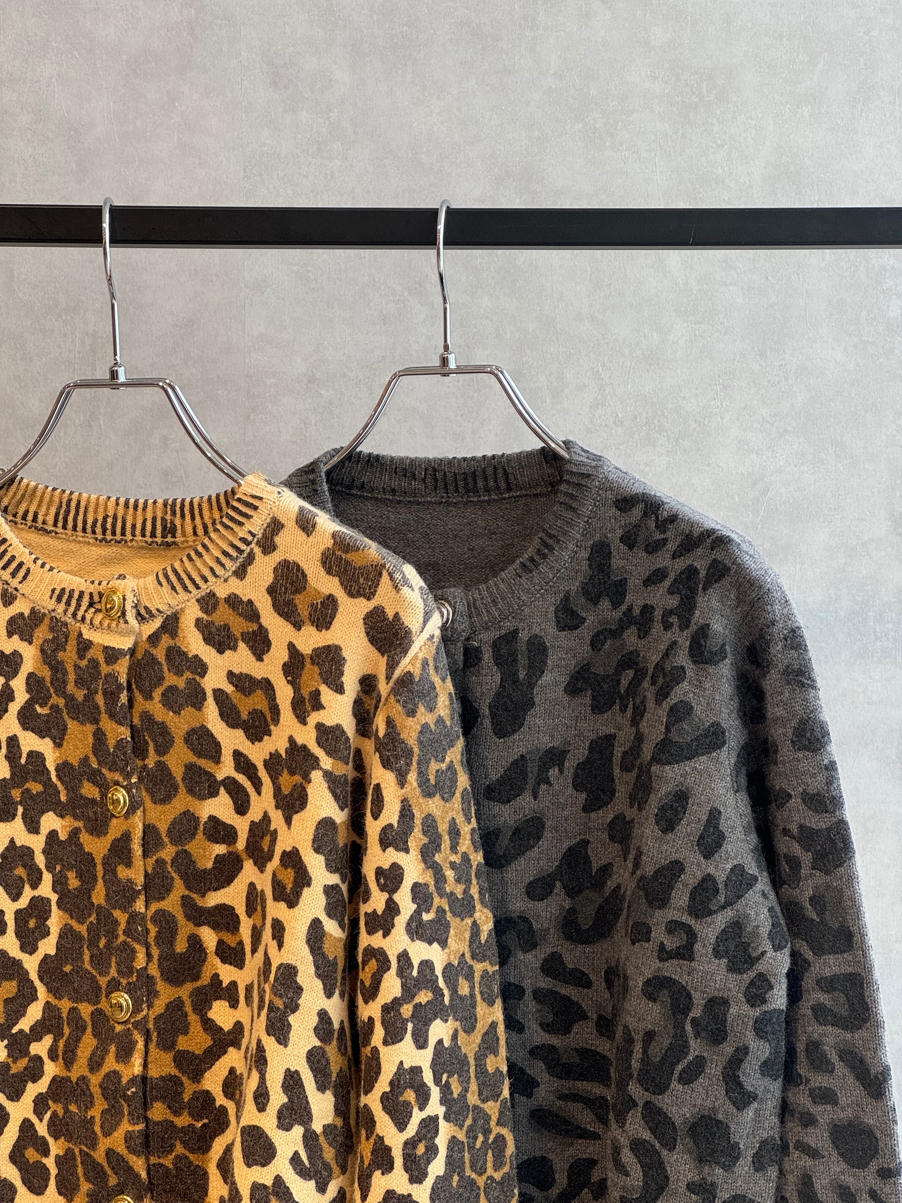 leopard gold button cardigan