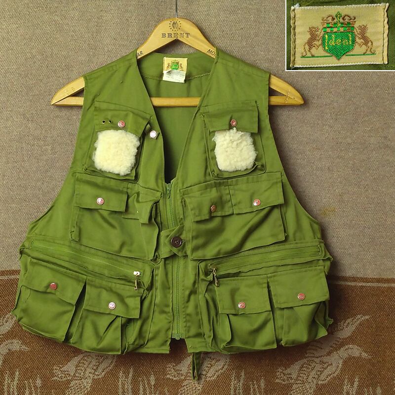 70s～ Ideal OD Sateen Fishing Vest（M） | Wonder Wear ヴィンテージ